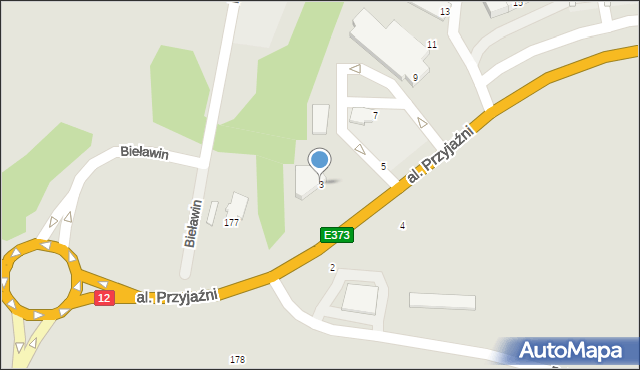 Chełm, Aleja Przyjaźni, 3, mapa Chełma