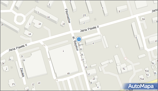 Chojnice, Aleja Bayeux, 30, mapa Chojnic