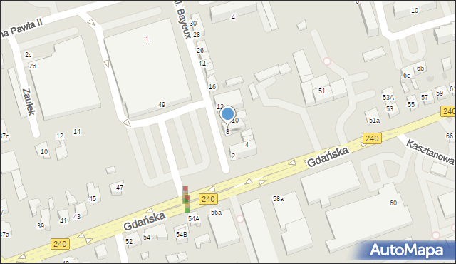 Chojnice, Aleja Bayeux, 8, mapa Chojnic