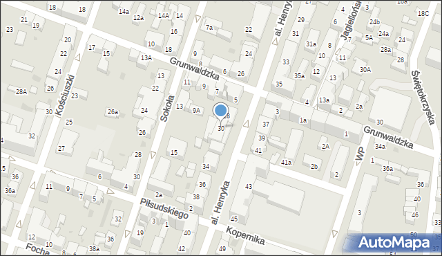 Chrzanów, Aleja Henryka, 30, mapa Chrzanów