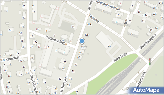 Chrzanów, Aleja Henryka, 63, mapa Chrzanów