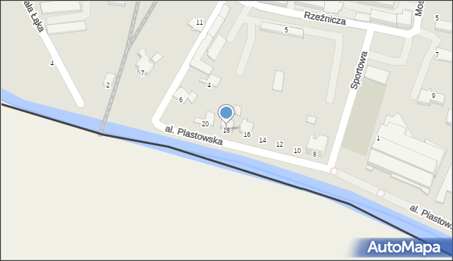 Cieszyn, Aleja Piastowska, 18, mapa Cieszyna