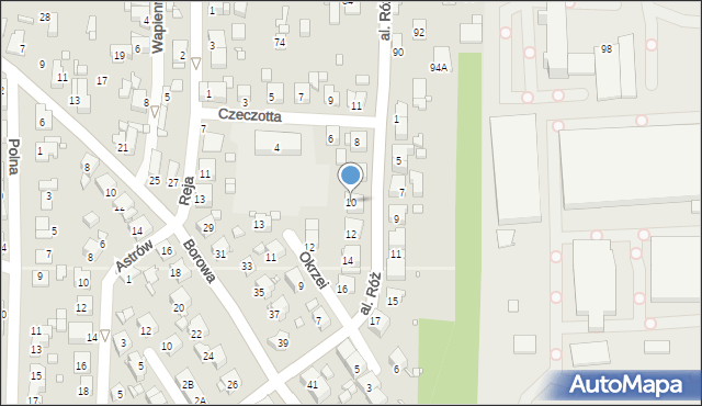 Czeladź, Aleja Róż, 10, mapa Czeladź