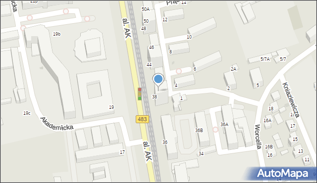 Częstochowa, Aleja Armii Krajowej, 40, mapa Częstochowy