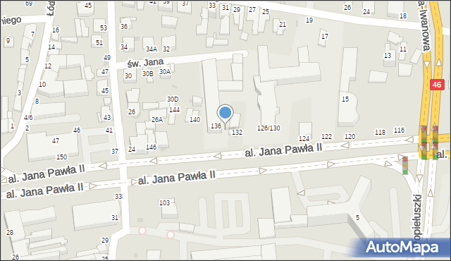 Częstochowa, Aleja Jana Pawła II, 134, mapa Częstochowy