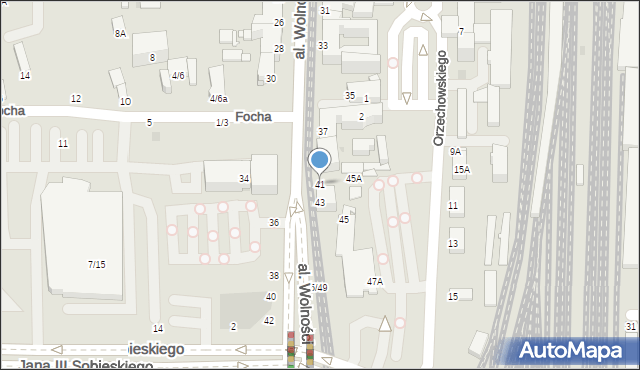Częstochowa, Aleja Wolności, 41, mapa Częstochowy