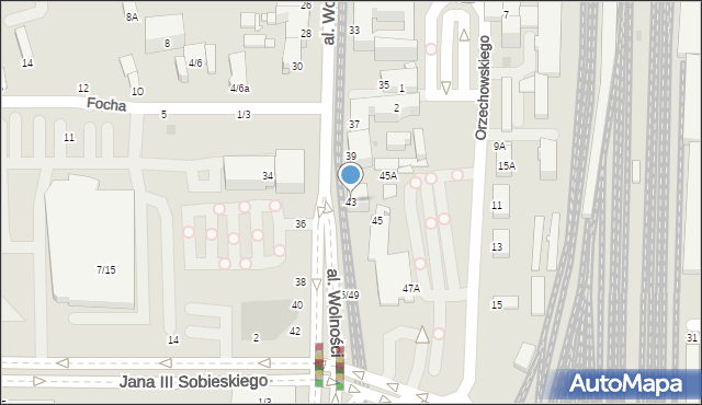 Częstochowa, Aleja Wolności, 43, mapa Częstochowy