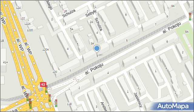 Częstochowa, Aleja Pokoju, 3, mapa Częstochowy