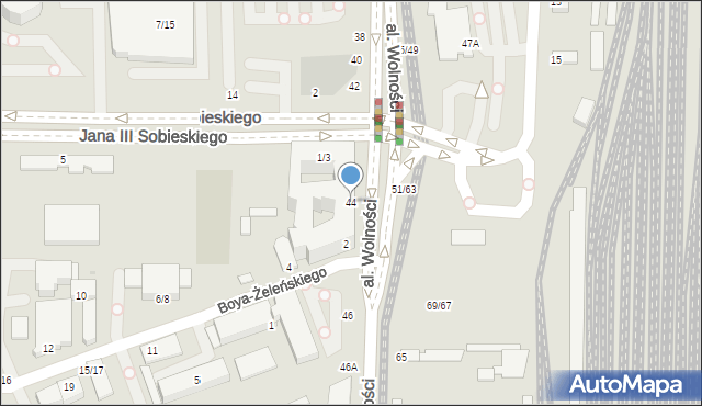 Częstochowa, Aleja Wolności, 44, mapa Częstochowy