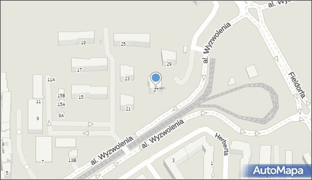 Częstochowa, Aleja Wyzwolenia, 27, mapa Częstochowy