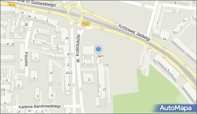 Dąbrowa Górnicza, Aleja Kościuszki Tadeusza, gen., 17F, mapa Dąbrowa Górnicza