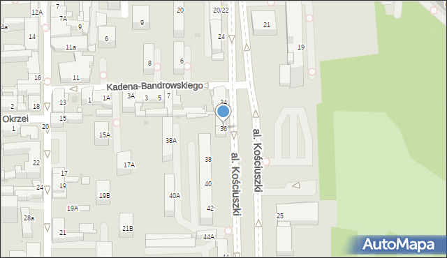 Dąbrowa Górnicza, Aleja Kościuszki Tadeusza, gen., 36, mapa Dąbrowa Górnicza