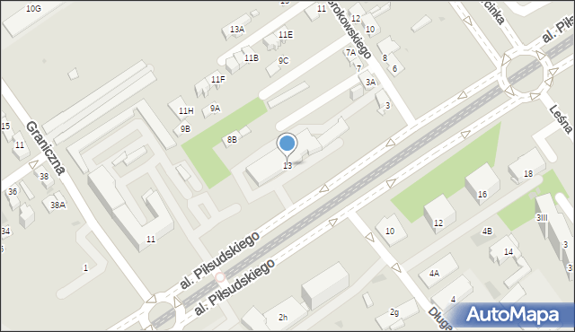 Dąbrowa Górnicza, Aleja Piłsudskiego Józefa, marsz., 13, mapa Dąbrowa Górnicza