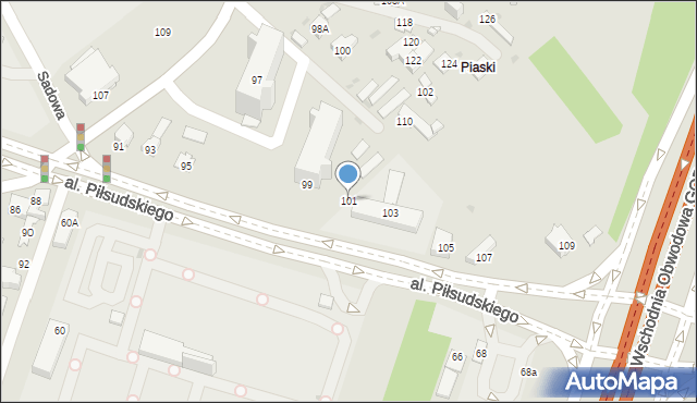 Dąbrowa Górnicza, Aleja Piłsudskiego Józefa, marsz., 101, mapa Dąbrowa Górnicza