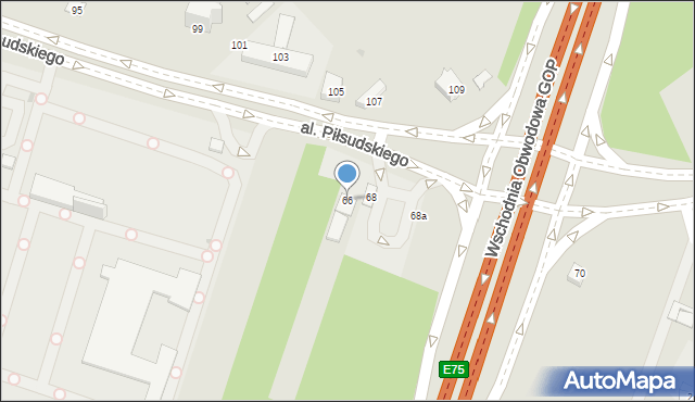 Dąbrowa Górnicza, Aleja Piłsudskiego Józefa, marsz., 66, mapa Dąbrowa Górnicza