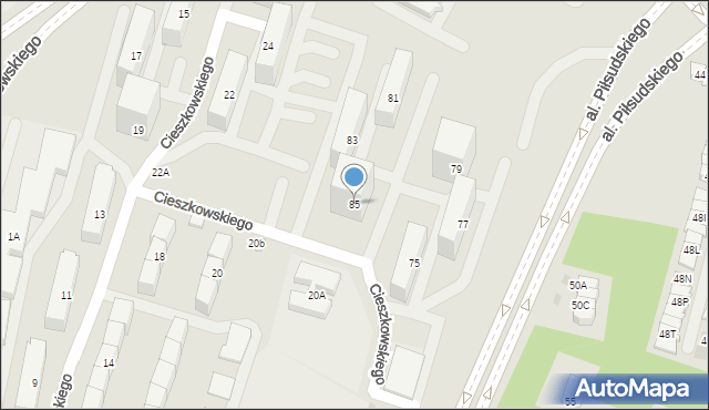 Dąbrowa Górnicza, Aleja Piłsudskiego Józefa, marsz., 85, mapa Dąbrowa Górnicza