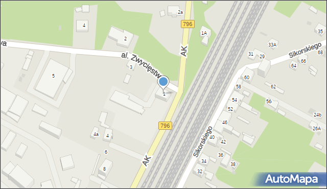 Dąbrowa Górnicza, Aleja Zwycięstwa, 1, mapa Dąbrowa Górnicza