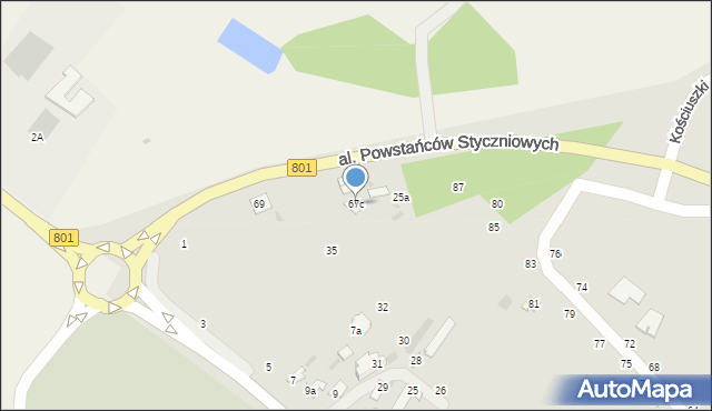 Dęblin, Aleja Powstańców Styczniowych 1863 r., 67c, mapa Dęblin