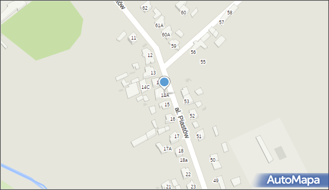 Drezdenko, Aleja Piastów, 14A, mapa Drezdenko