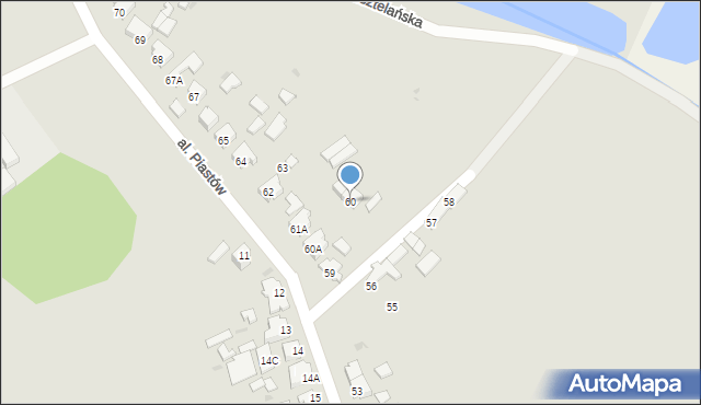 Drezdenko, Aleja Piastów, 60, mapa Drezdenko