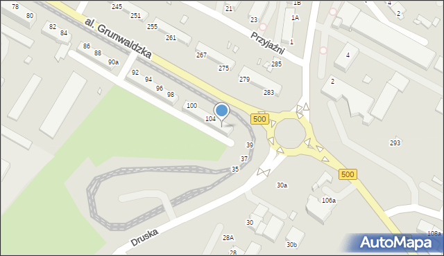 Elbląg, Aleja Grunwaldzka, 106, mapa Elbląga