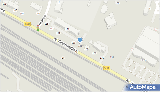 Elbląg, Aleja Grunwaldzka, 125, mapa Elbląga
