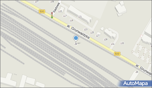 Elbląg, Aleja Grunwaldzka, 24, mapa Elbląga