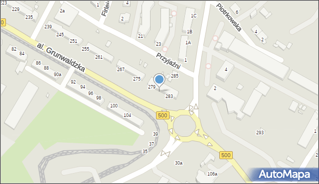 Elbląg, Aleja Grunwaldzka, 281, mapa Elbląga