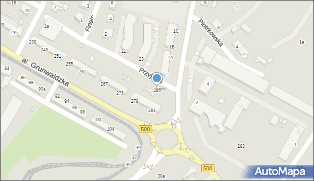 Elbląg, Aleja Grunwaldzka, 285, mapa Elbląga