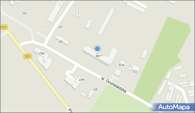 Elbląg, Aleja Grunwaldzka, 301, mapa Elbląga