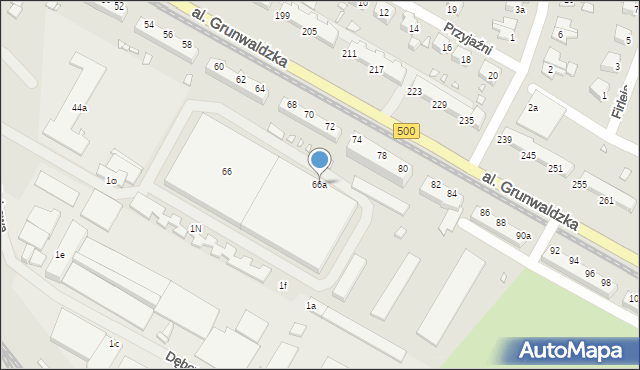 Elbląg, Aleja Grunwaldzka, 66a, mapa Elbląga