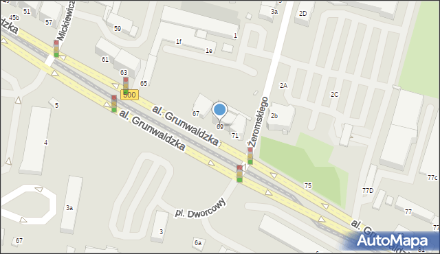 Elbląg, Aleja Grunwaldzka, 69, mapa Elbląga