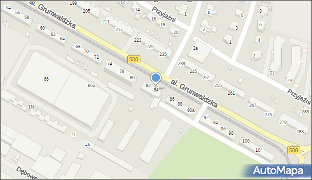 Elbląg, Aleja Grunwaldzka, 84, mapa Elbląga