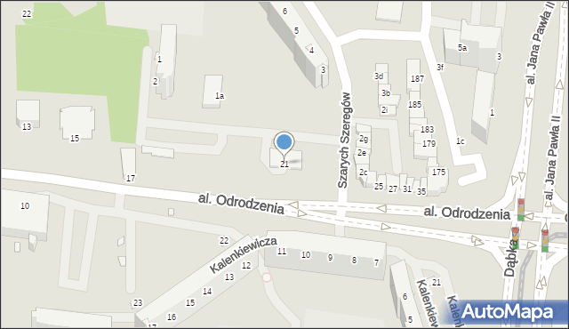 Elbląg, Aleja Odrodzenia, 21, mapa Elbląga