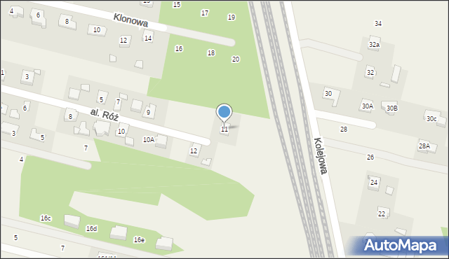 Gabryelin, Aleja Róż, 11, mapa Gabryelin