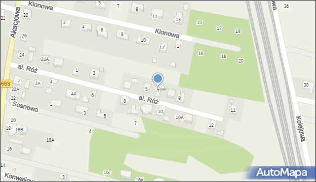 Gabryelin, Aleja Róż, 7, mapa Gabryelin