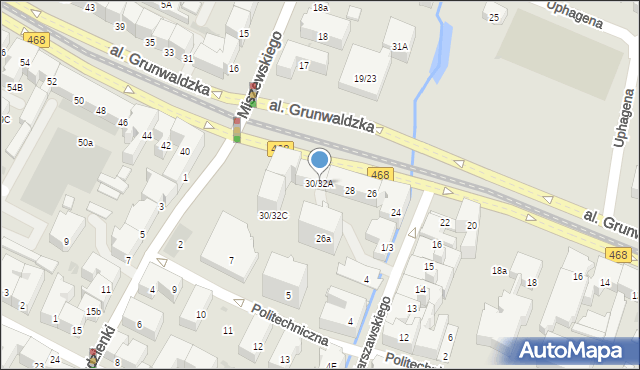 Gdańsk, Aleja Grunwaldzka, 30/32A, mapa Gdańska