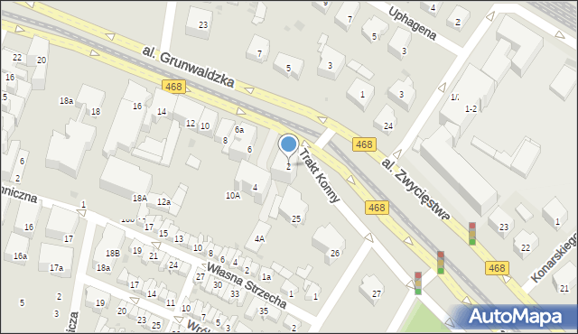Gdańsk, Aleja Grunwaldzka, 2, mapa Gdańska