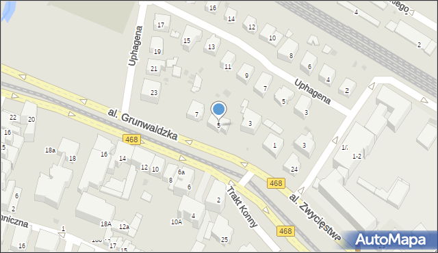 Gdańsk, Aleja Grunwaldzka, 5, mapa Gdańska
