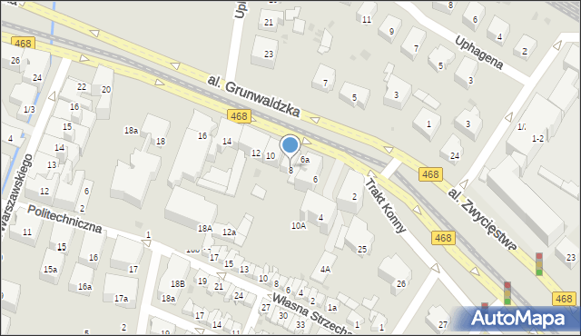 Gdańsk, Aleja Grunwaldzka, 8, mapa Gdańska