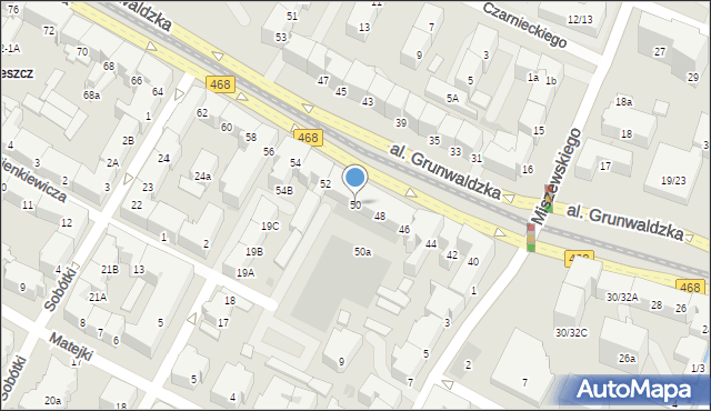 Gdańsk, Aleja Grunwaldzka, 50, mapa Gdańska