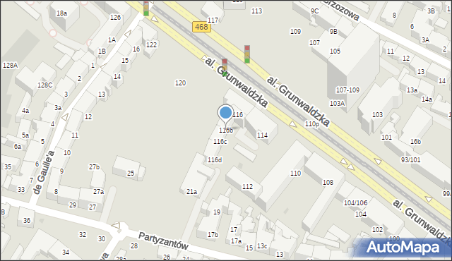 Gdańsk, Aleja Grunwaldzka, 116b, mapa Gdańska