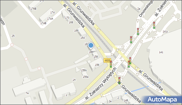 Gdańsk, Aleja Grunwaldzka, 160, mapa Gdańska