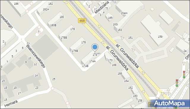 Gdańsk, Aleja Grunwaldzka, 174, mapa Gdańska