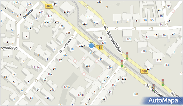 Gdańsk, Aleja Grunwaldzka, 132, mapa Gdańska