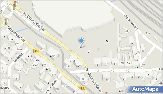 Gdańsk, Aleja Grunwaldzka, 133, mapa Gdańska