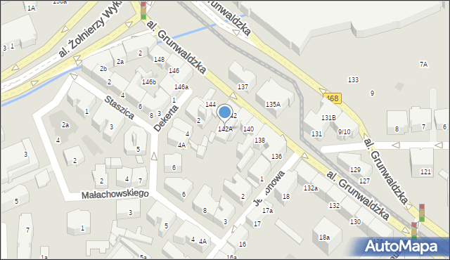 Gdańsk, Aleja Grunwaldzka, 142A, mapa Gdańska