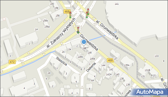 Gdańsk, Aleja Grunwaldzka, 148, mapa Gdańska