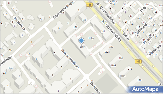 Gdańsk, Aleja Grunwaldzka, 186, mapa Gdańska