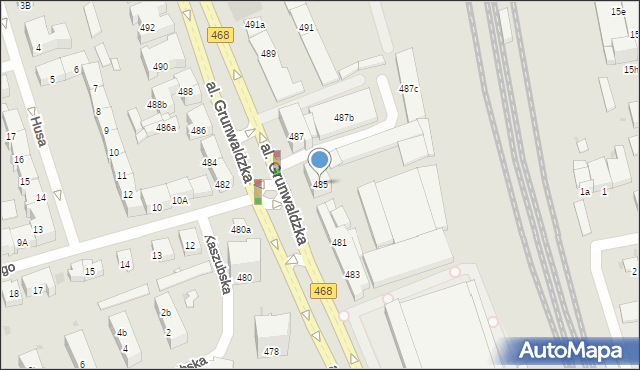 Gdańsk, Aleja Grunwaldzka, 485, mapa Gdańska